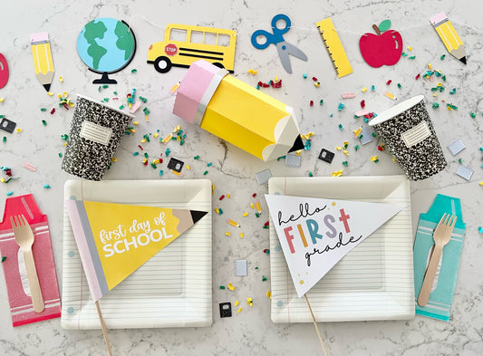 back to school party table setting