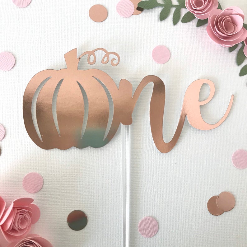 Little Pumpkin Banner Glitter Oro E Cake Topper Zucca – Decorazione Autunno Halloween