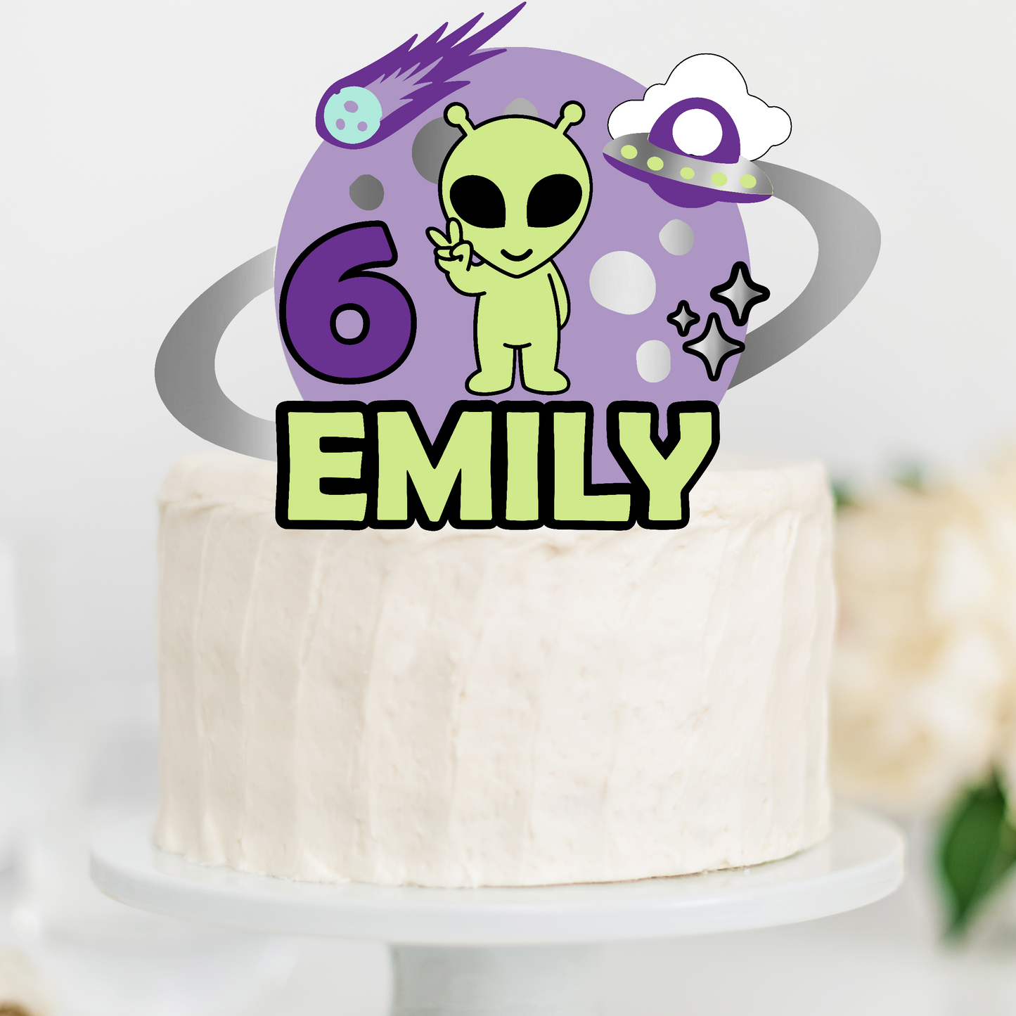 Alien Space Cake Topper