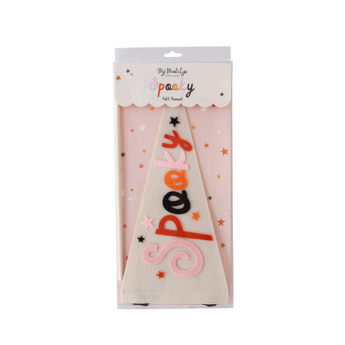 spooky felt pennant banner packaging