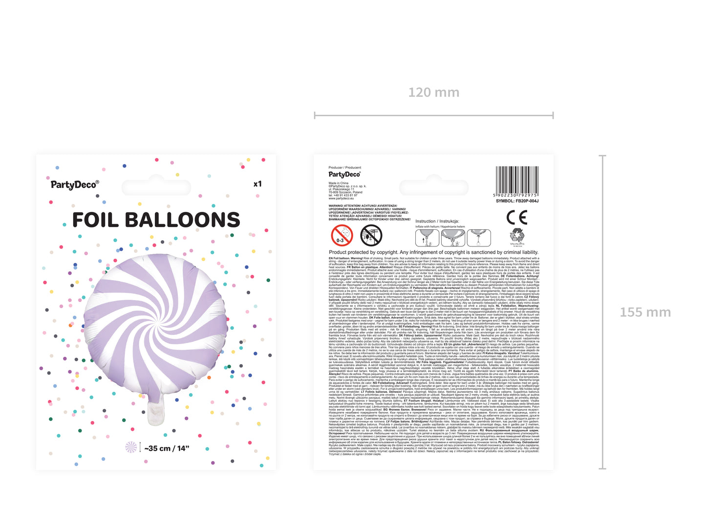 lavender white swirl candy balloon - glitter paper scissors