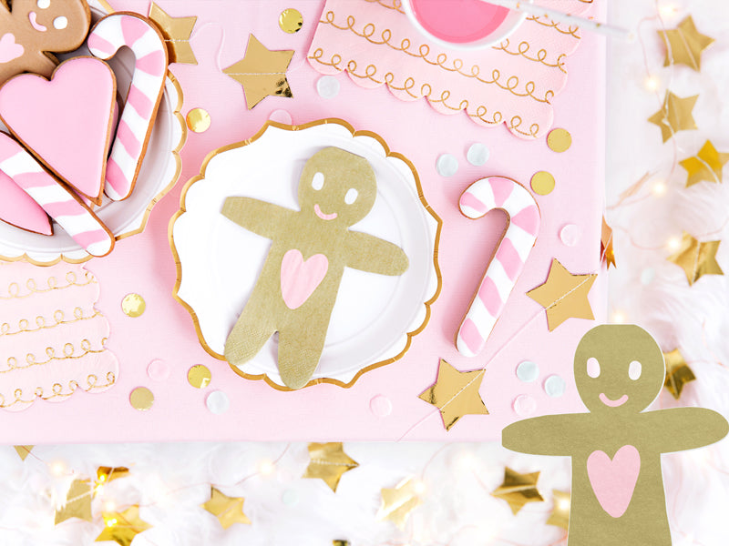 gingerbread man napkins- glitter paper scissors