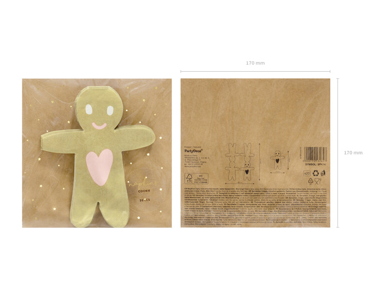 gingerbread man napkins- glitter paper scissors