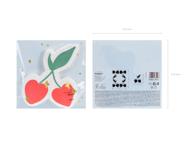 cherry napkins- glitter paper scissors