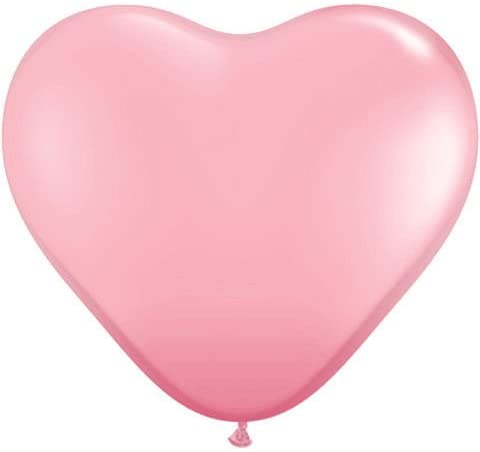 6ct Pink Heart Balloons