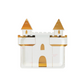 princess castle with gold accents paper plates - glitter paper scissors