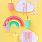 rainbow clouds party plates