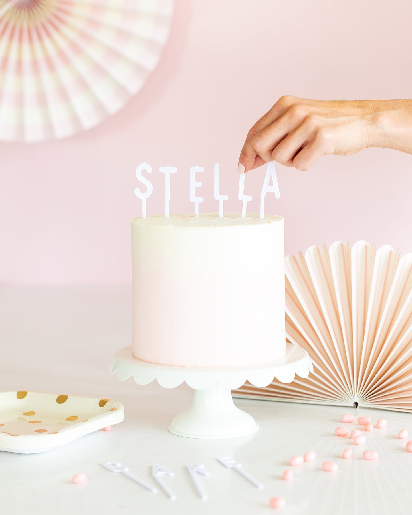 white letterboard cake topper