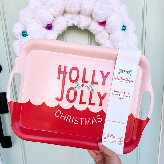 Holly Jolly Reusable Bamboo Tray