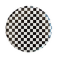 Black check it! dinner plates, black and white checkered paper plate