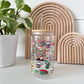 Glass cup with bamboo lid and glass straw featuring all the  iconic Christmas vacation movie clips