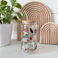 Glass cup with bamboo lid and glass straw featuring all the  iconic Christmas vacation movie clips