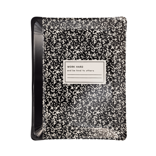 composition notebook paper plate