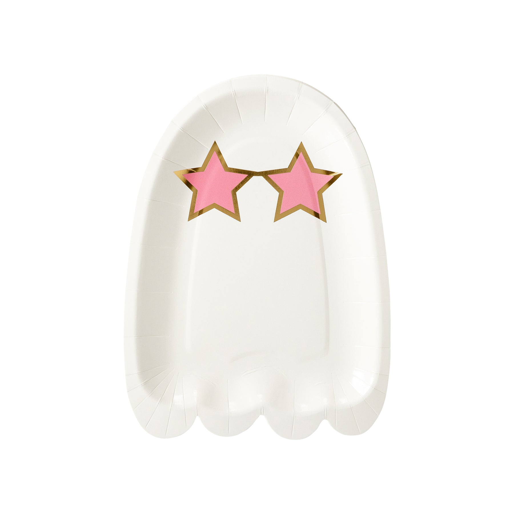 groovy ghost paper plate with star shades on
