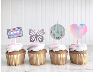 taylor swift inspired cupcake topers