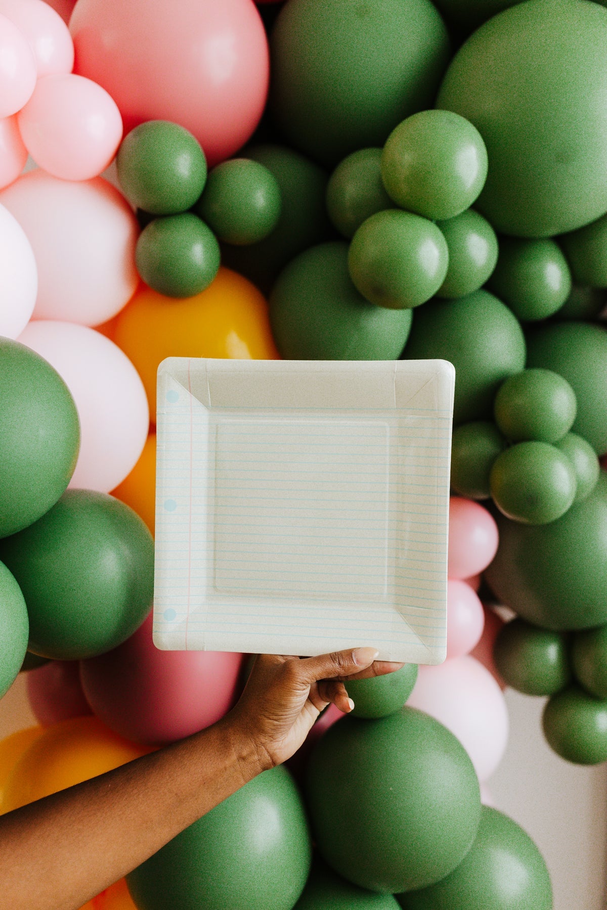 notebook paper plate for back to school party