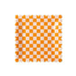 pink & orange checkered paper plate