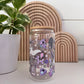 Glass Cup featuring an assortment of pastel colored halloween shapes