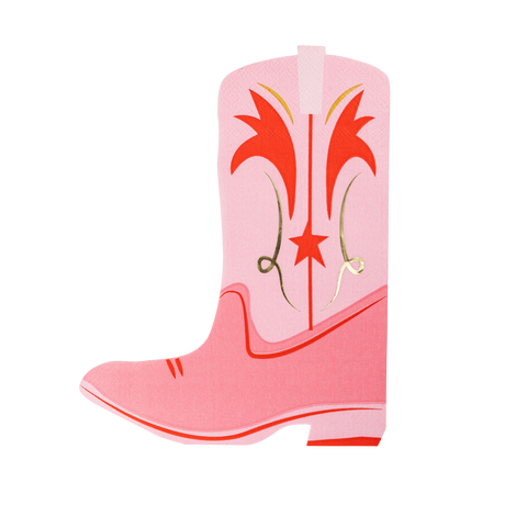 pink cowgirl boot napkin