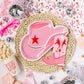 pink cowgirl hat plate with other disco cowgirl party items