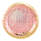 pink and gold disco ball paper plates