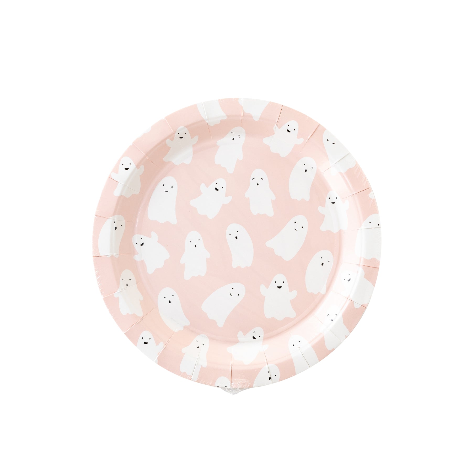 pink ghost paper plates