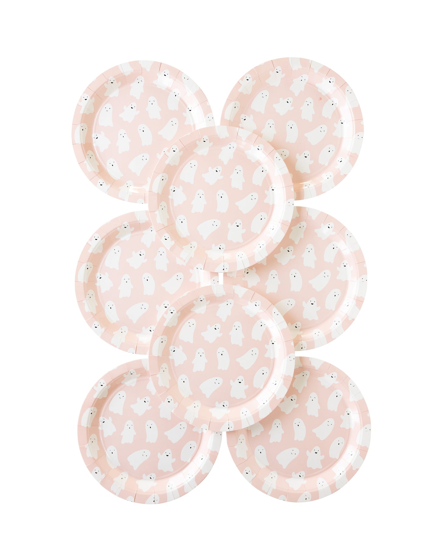 pink ghost paper plates