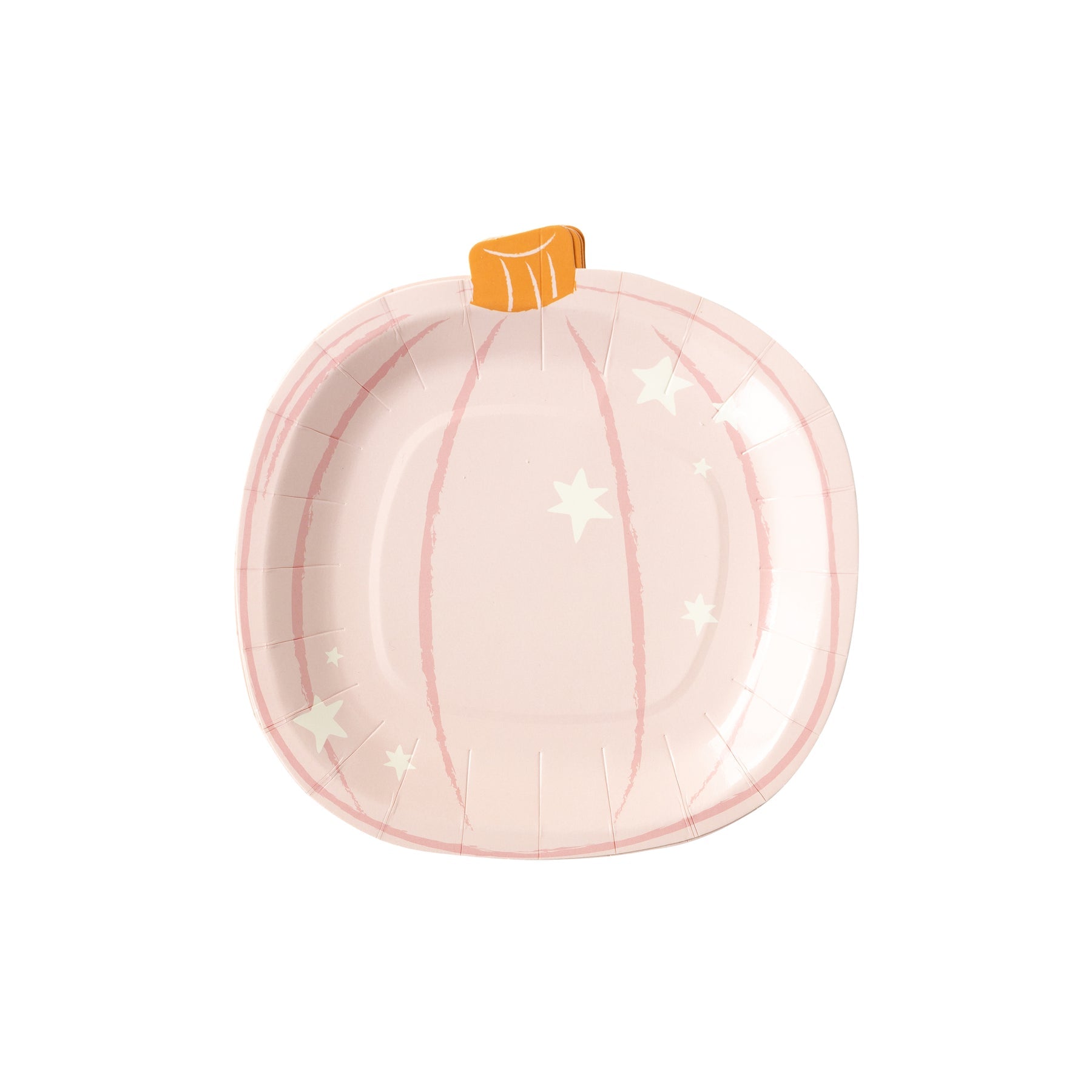 pink pumpkin paper plate