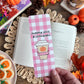 pumpkin spice and cozy reads bookmark with a pumpkin spice latte image 