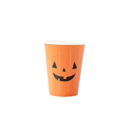 12oz jack o lantern face paper cups