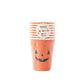 12oz jack o lantern face paper cups in packaging