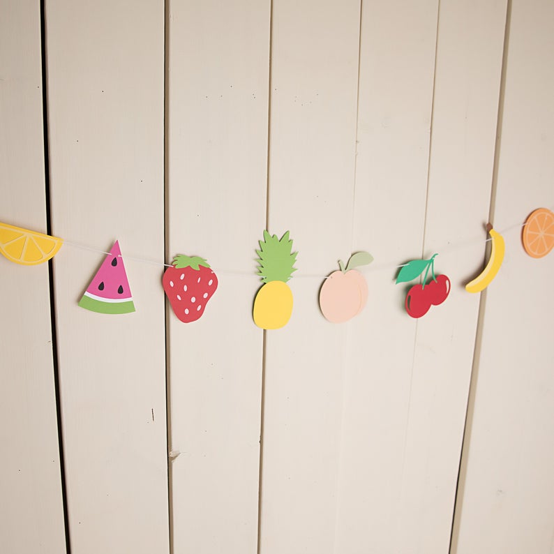 fruit salad garland - glitter paper scissors