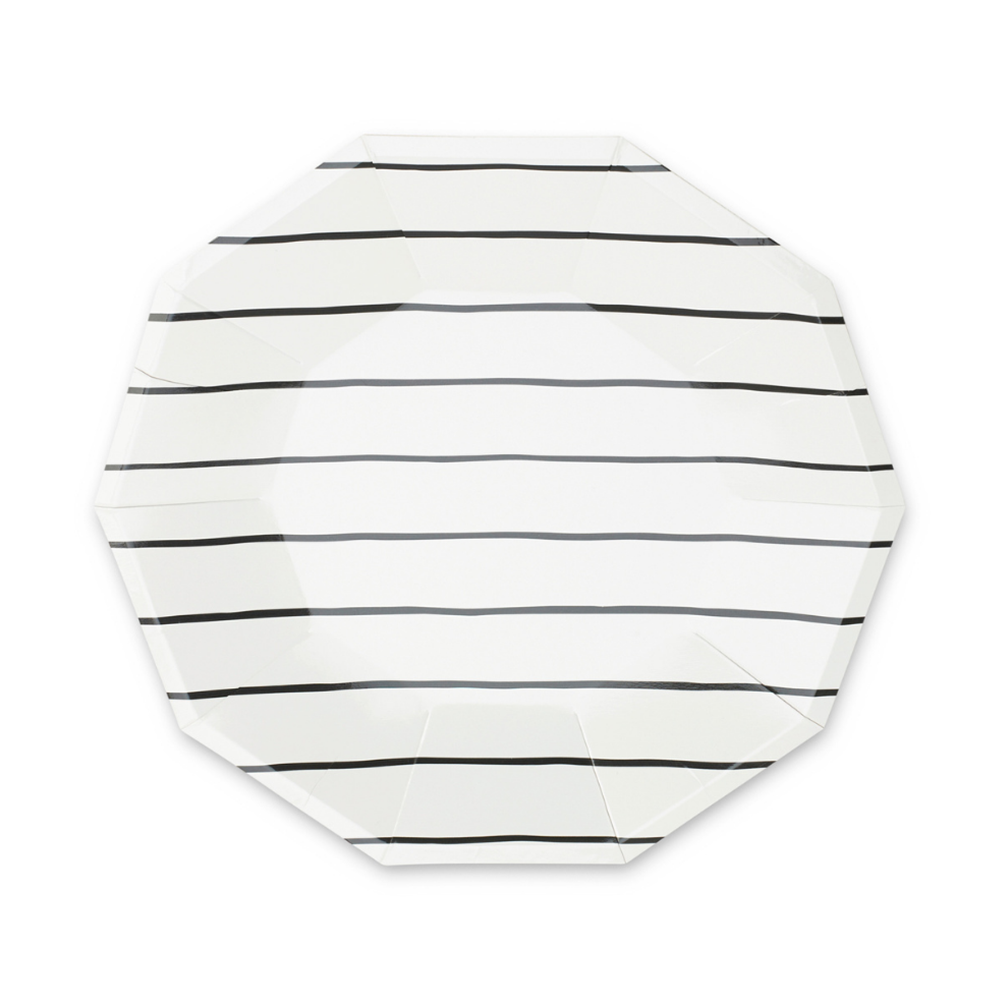 Black Striped Plates