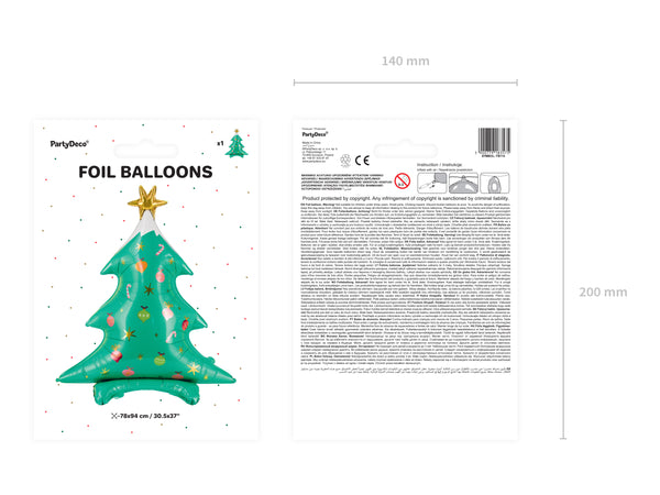 christmas tree balloon  packaging- glitter paper scissors
