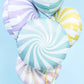 light blue white swirl candy balloon - glitter paper scissors