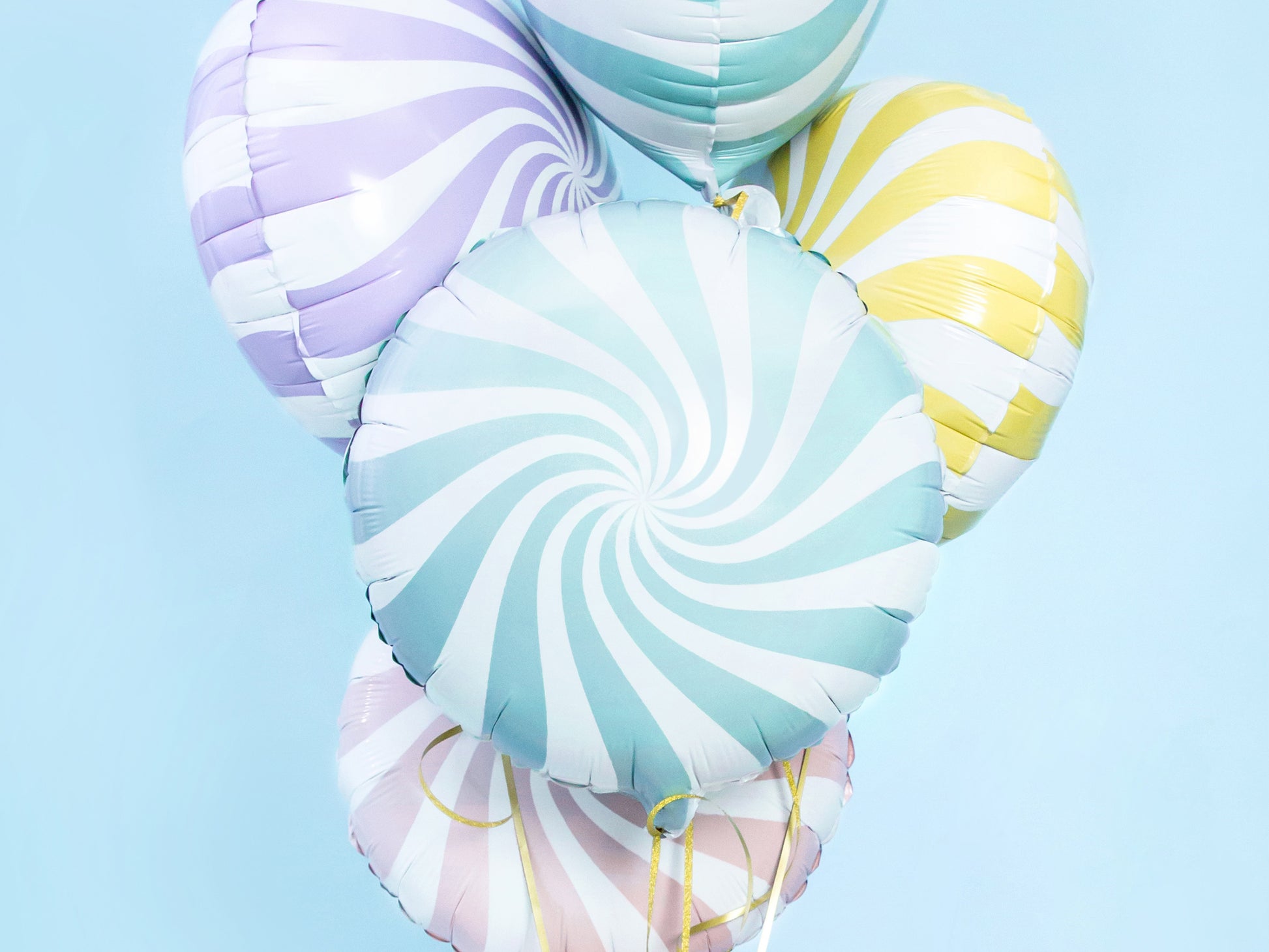 light blue white swirl candy balloon - glitter paper scissors