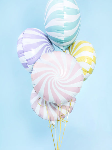 pastel swirl candy balloon - glitter paper scissors