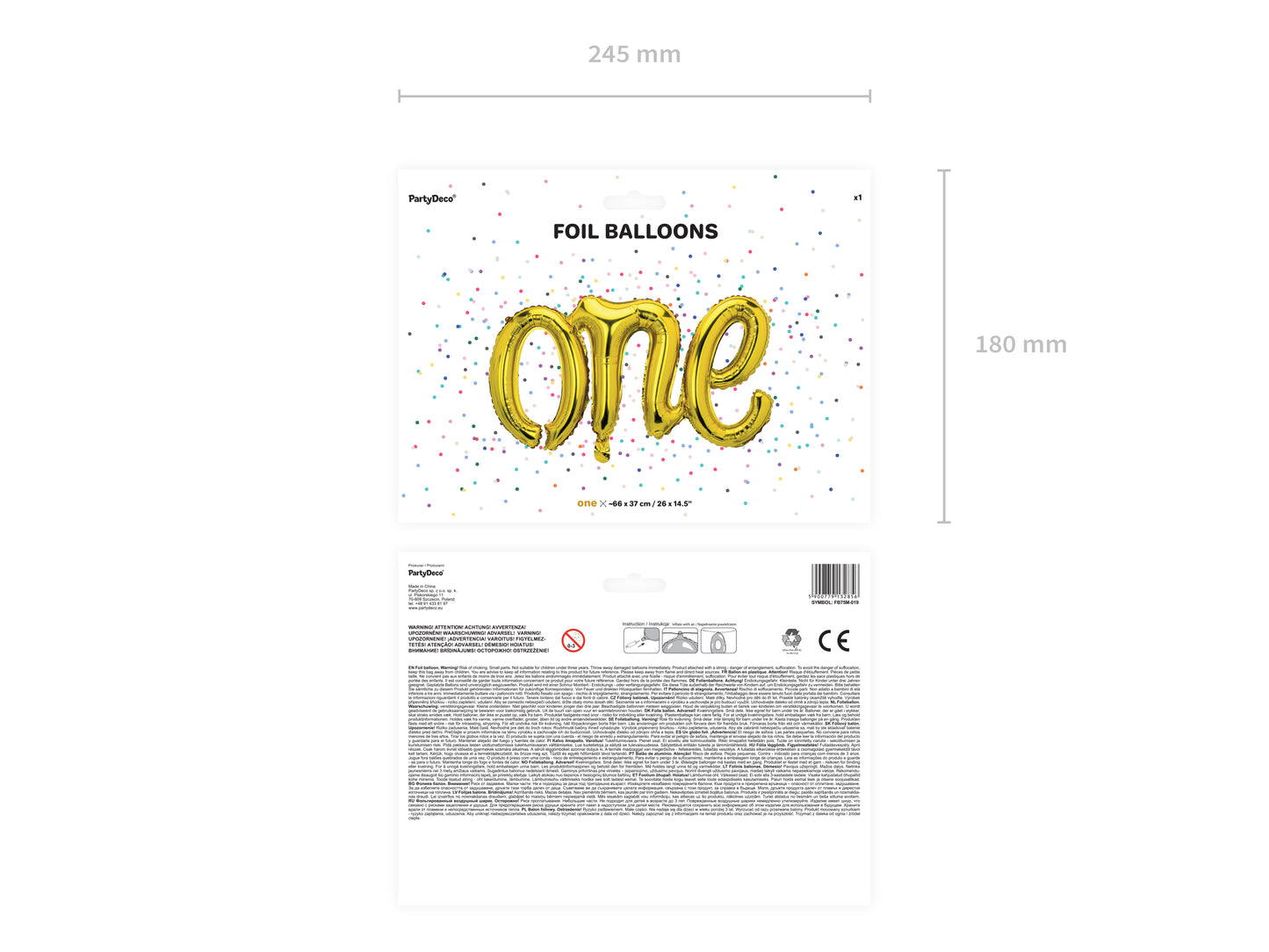 Gold one balloon - glitter paper scissors