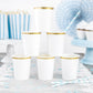 white / gold edged paper cups - glitter paper scissors