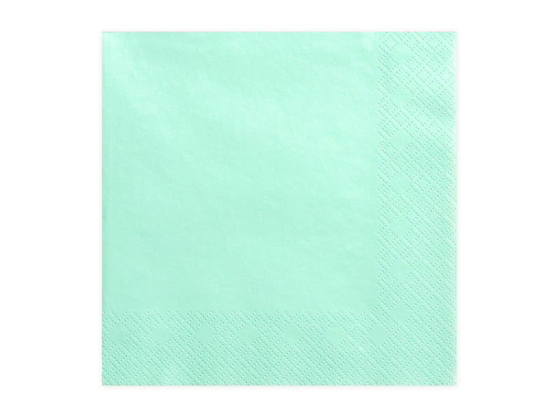 mint paper napkins - glitter paper scissors