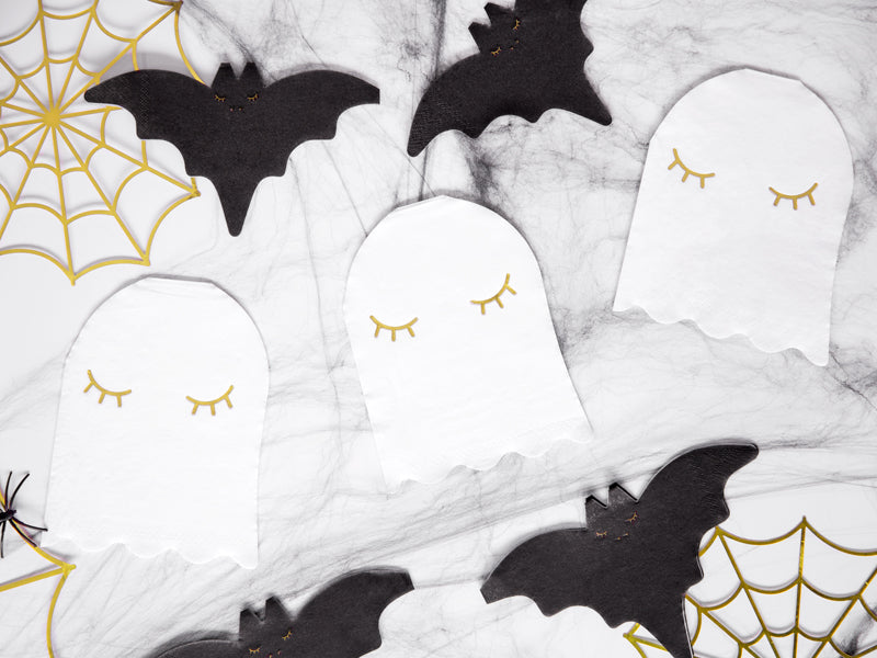 ghost napkins- glitter paper scissors