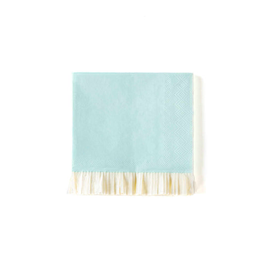 BABY BLUE FRINGE COCKTAIL NAPKINS - glitterpaperscissors