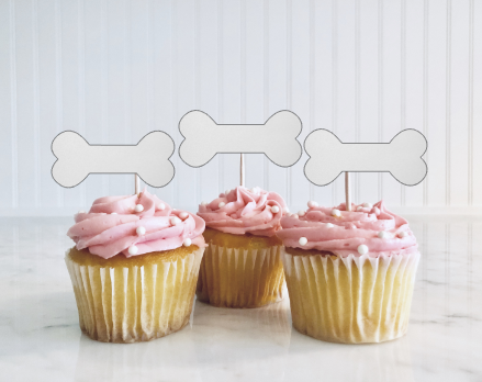 dog bone cupcake toppers