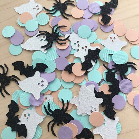 halloween confetti - glitter paper scissors