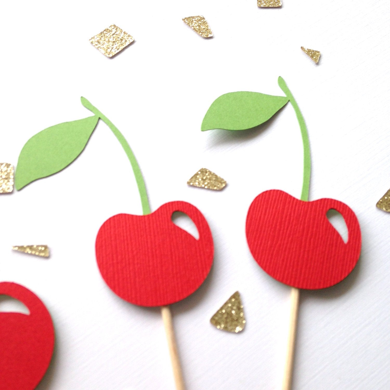 Cherry Cupcake Toppers - glitterpaperscissors