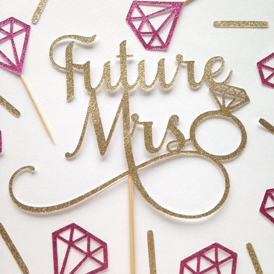 Future Mrs Cake Topper - glitterpaperscissors