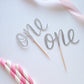 One Gold Glitter Cupcake Toppers - First Birthday Party Decor - Pink and Gold Birthday Decoration - glitterpaperscissors