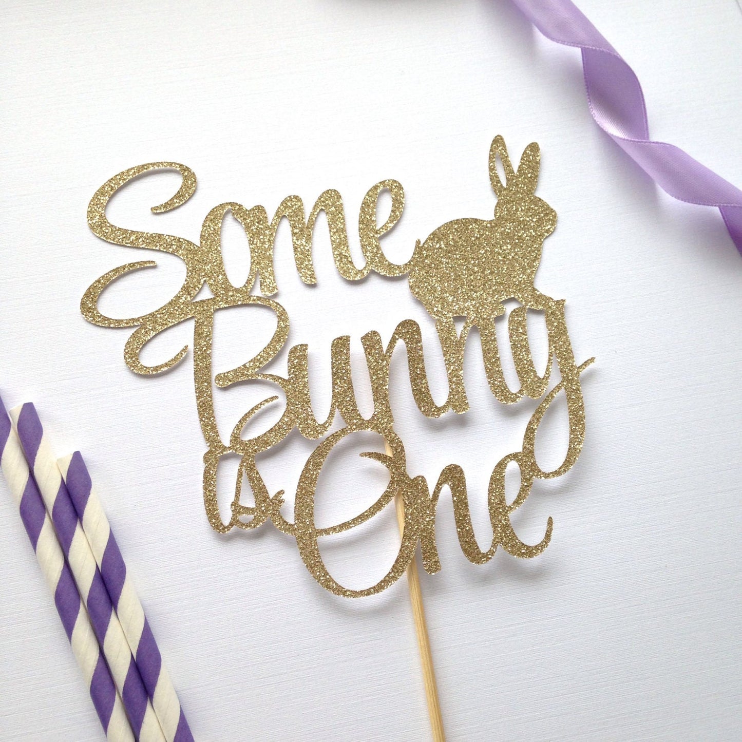 Some bunny is One Cake Topper - glitterpaperscissors