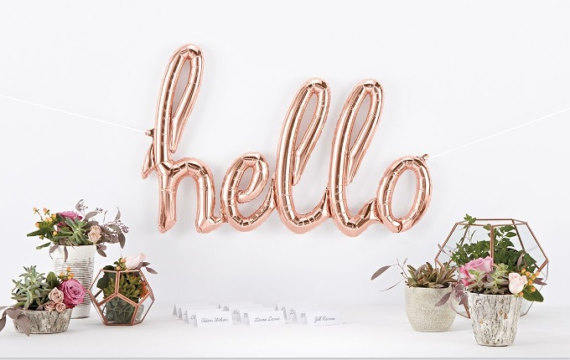 Hello Balloon (rose gold) - glitterpaperscissors