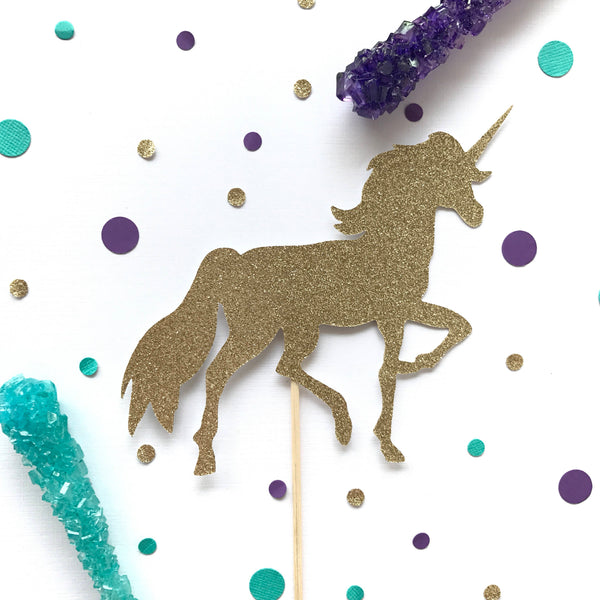 Unicorn Birthday Cake Topper - glitterpaperscissors
